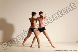 Underwear Woman - Man White Average Short Brown Dancing Dynamic poses Academic